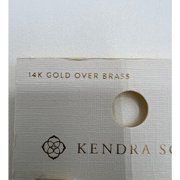 Kendra Scott Medium Hoop Earrings 14K Gold Over Brass Signed NEW - Picture 4 of 7